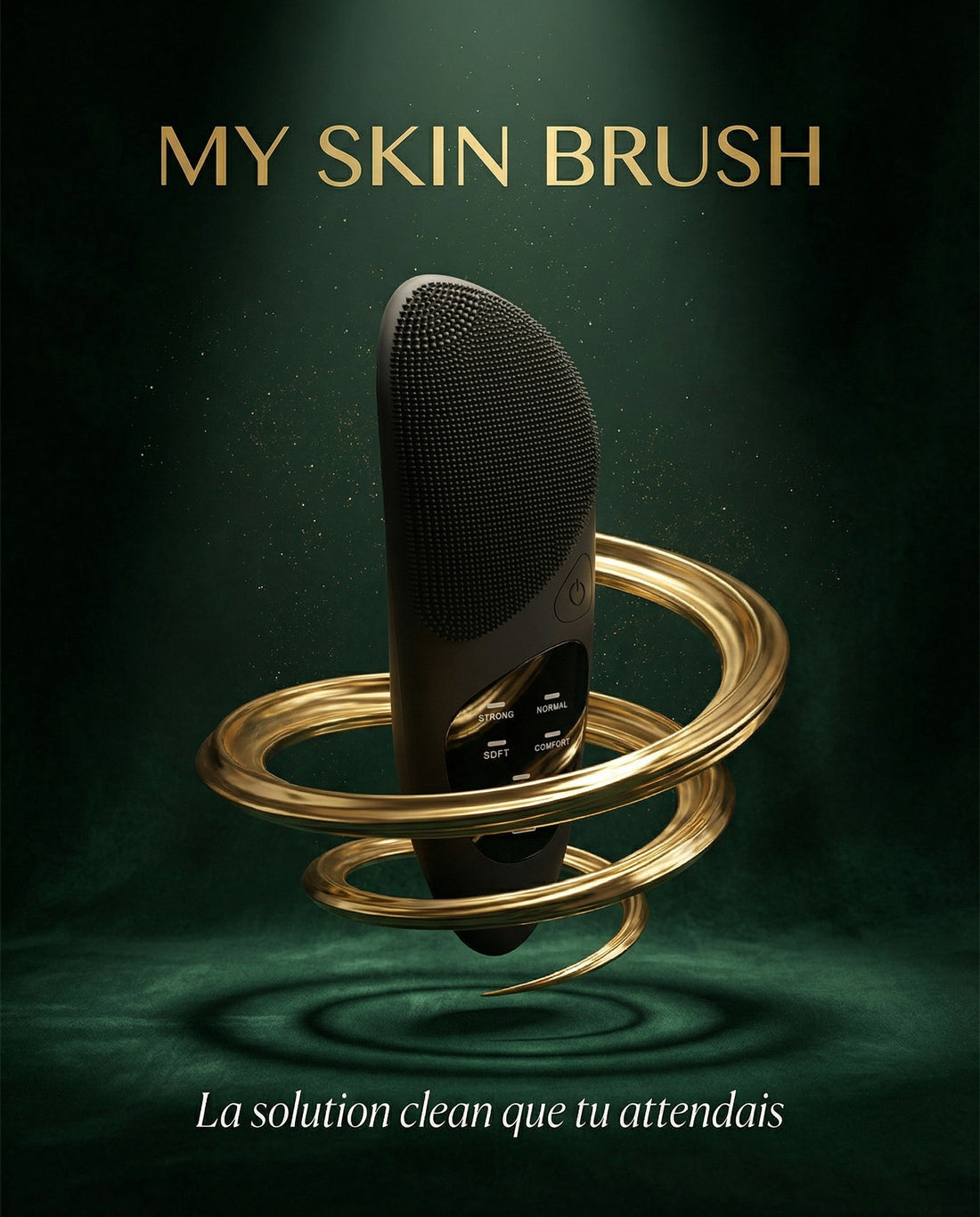 Homme utilisant une brosse visage pour nettoyer sa peau